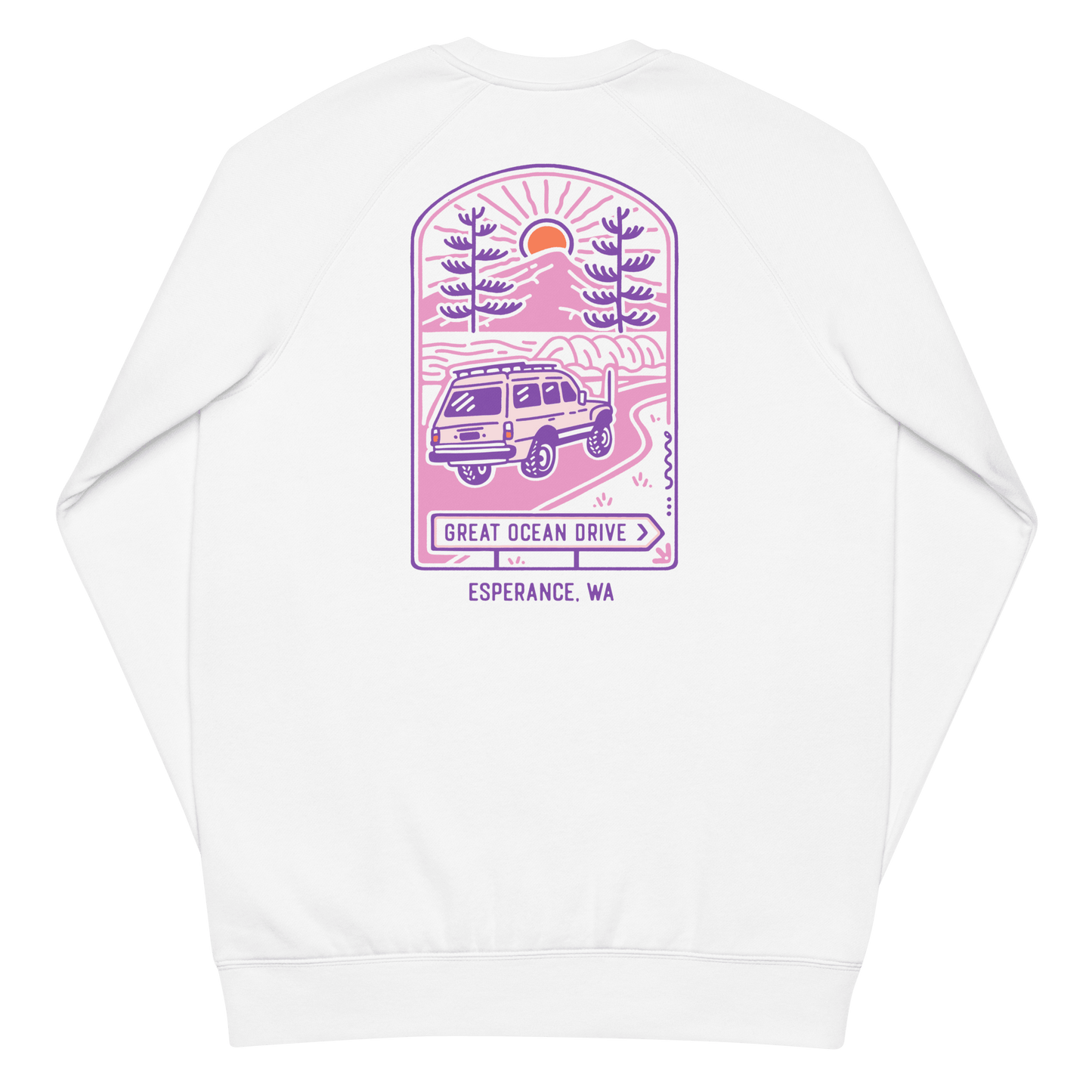 Esperance Foreshore Sweatshirt - White Pink - Getaway Crew